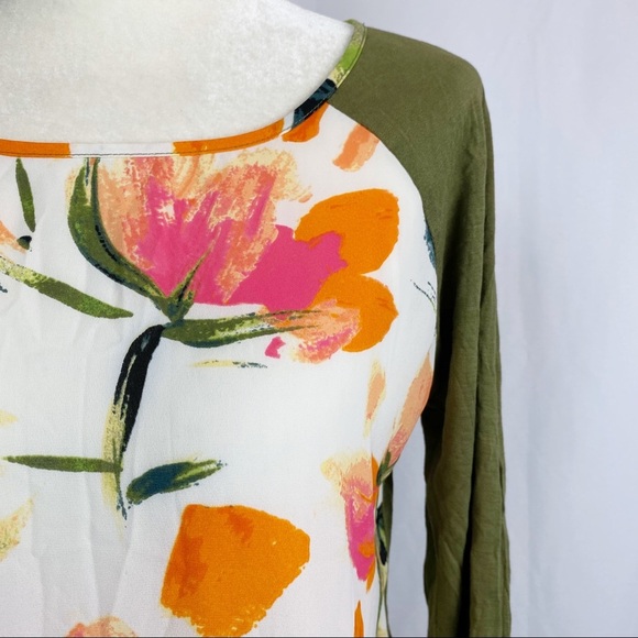 Charming Charlie Semi Sheer Green Floral Shirt - Picture 4 of 7